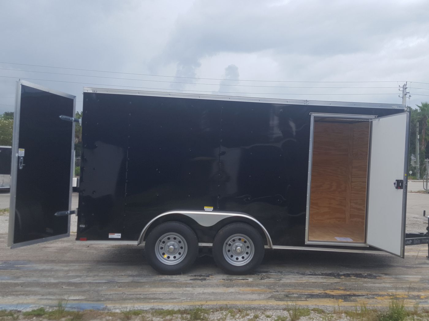 Quality Cargo 7x14 TA Trailer - Black, Barn Doors, Side Door, Extra Height - Image 8