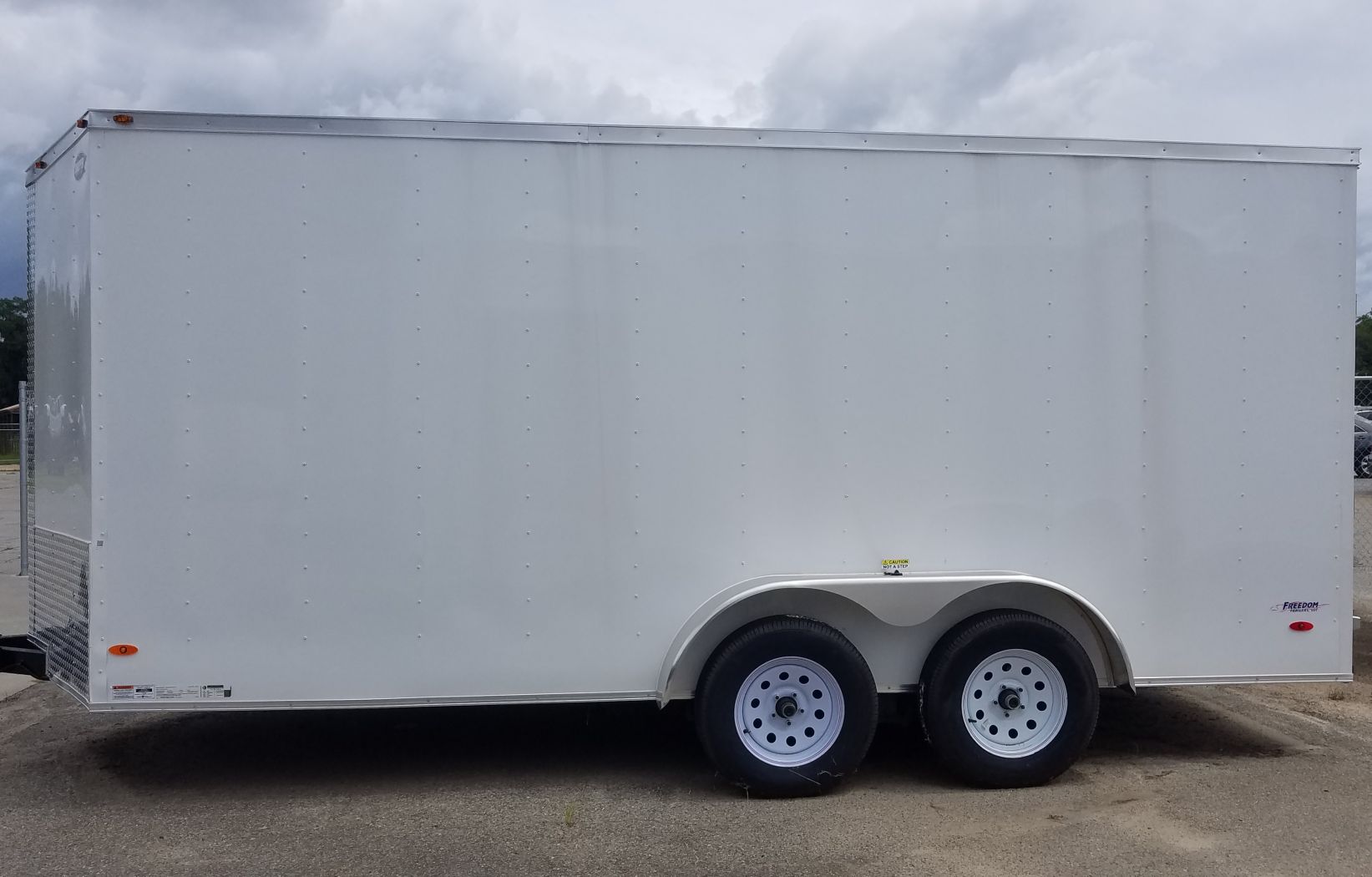 Freedom Trailers 7x16 TA Trailer - White, Ramp, Side Door, Extra Height - Image 4