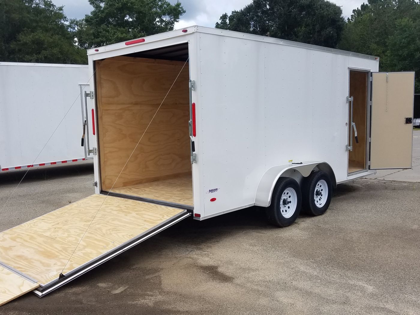 Freedom Trailers 7x16 TA Trailer - White, Ramp, Side Door, Extra Height - Image 9