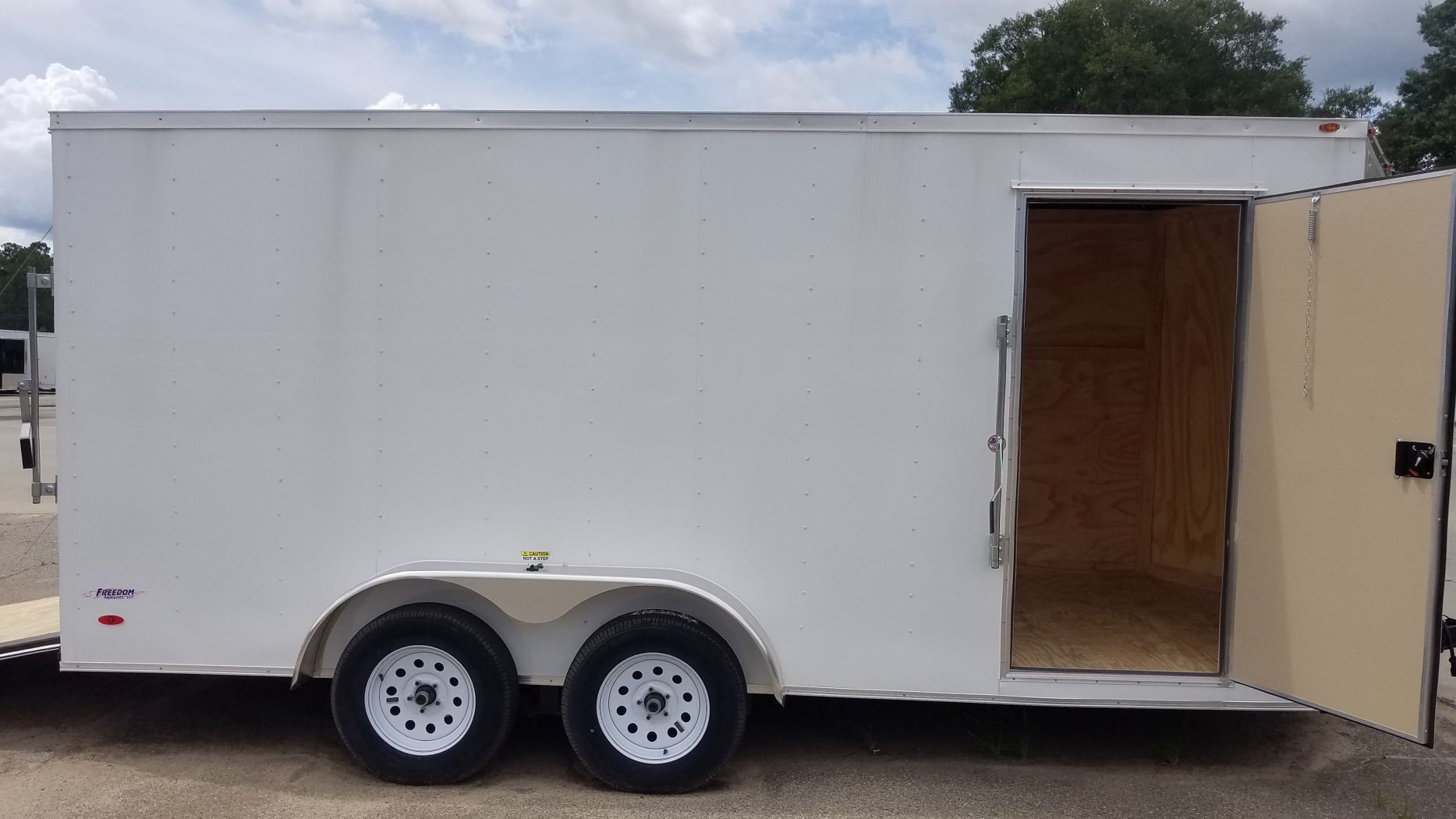 Freedom Trailers 7x16 TA Trailer - White, Ramp, Side Door, Extra Height - Image 11