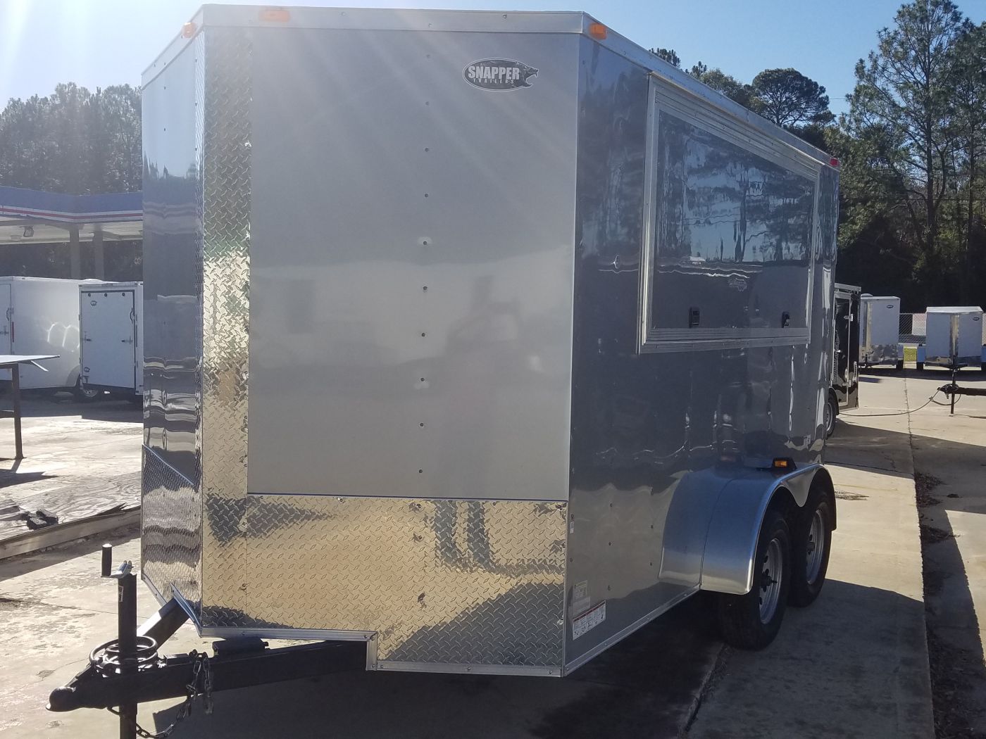 South Georgia Cargo 7x12 TA Trailer - Silver Frost, Barn Doors, Side Door, Concession Door, Extra Height - Image 3