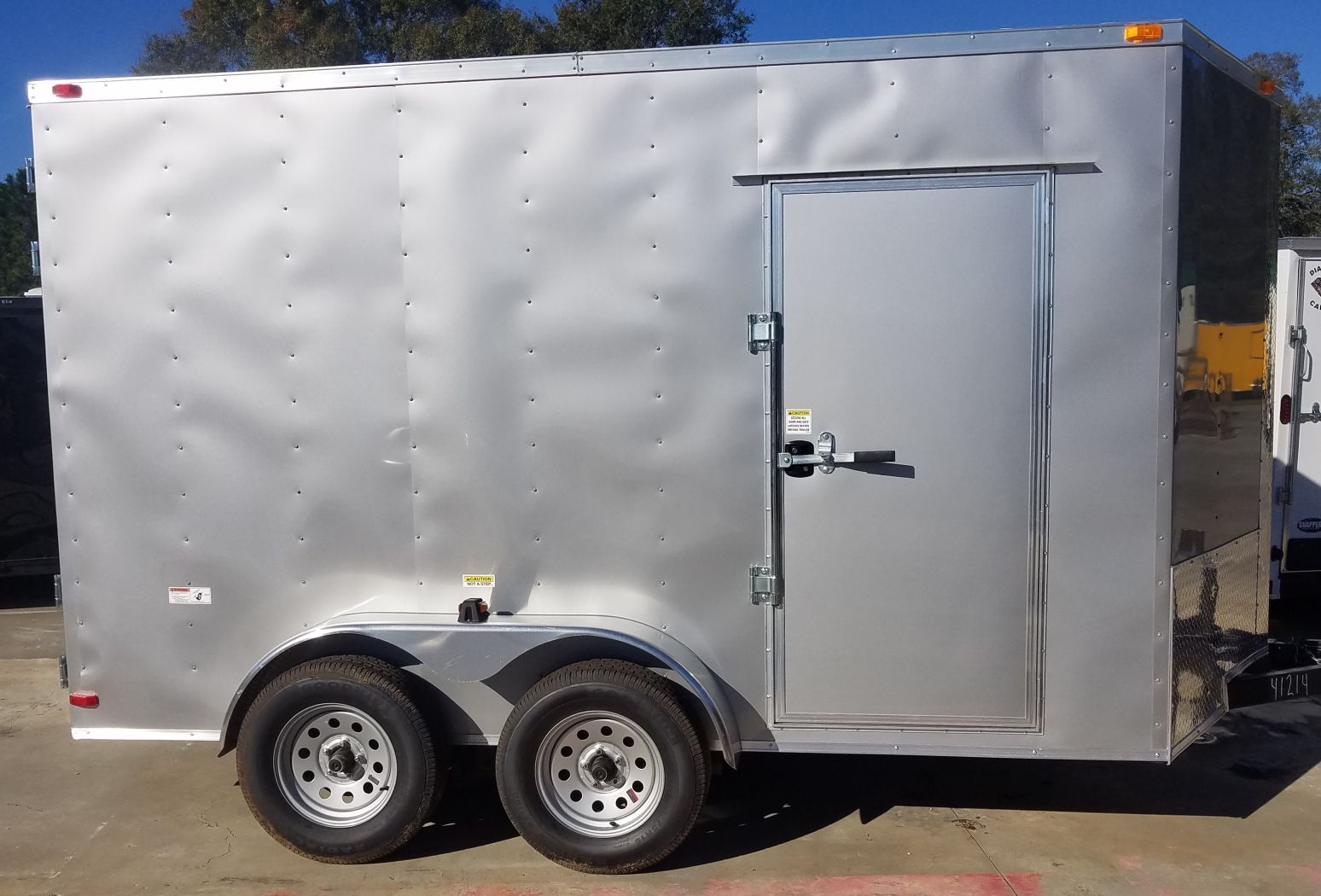 South Georgia Cargo 7x12 TA Trailer - Silver Frost, Barn Doors, Side Door, Concession Door, Extra Height