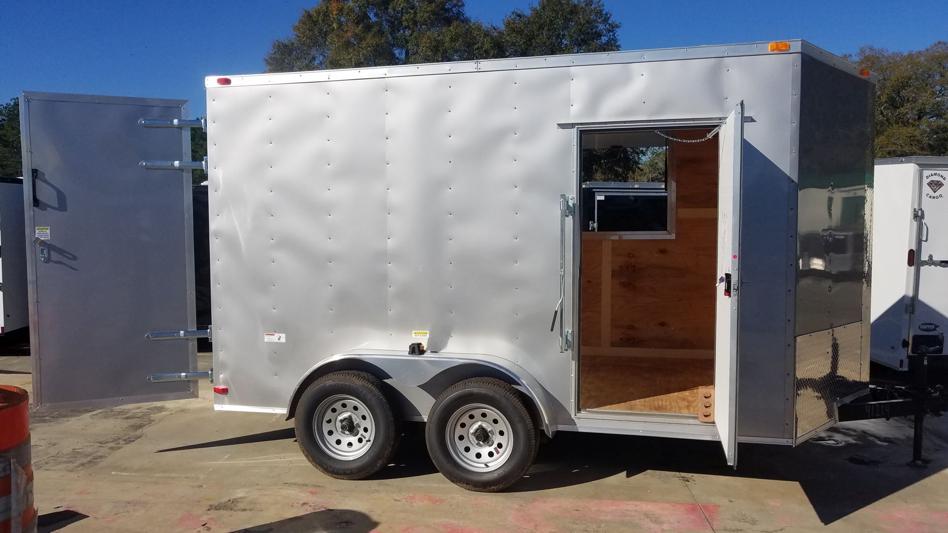 South Georgia Cargo 7x12 TA Trailer - Silver Frost, Barn Doors, Side Door, Concession Door, Extra Height - Image 12