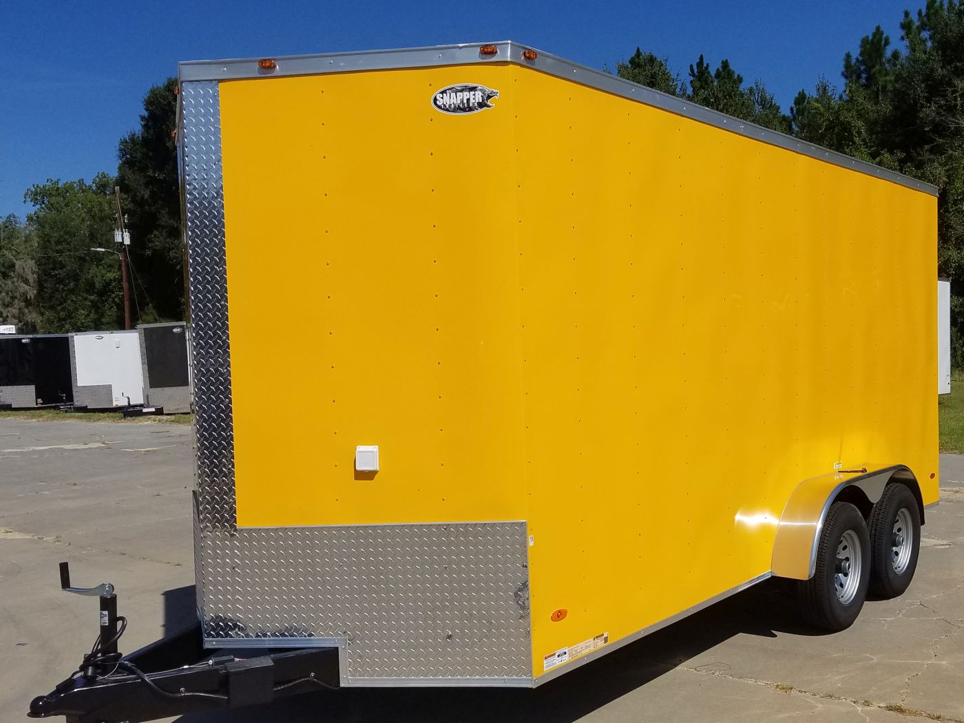 Freedom Trailers 7x16 TA Trailer - Yellow, Side Door, Extra Height, 5K Axles, Electrical, Concession, Finished Interior - Image 3