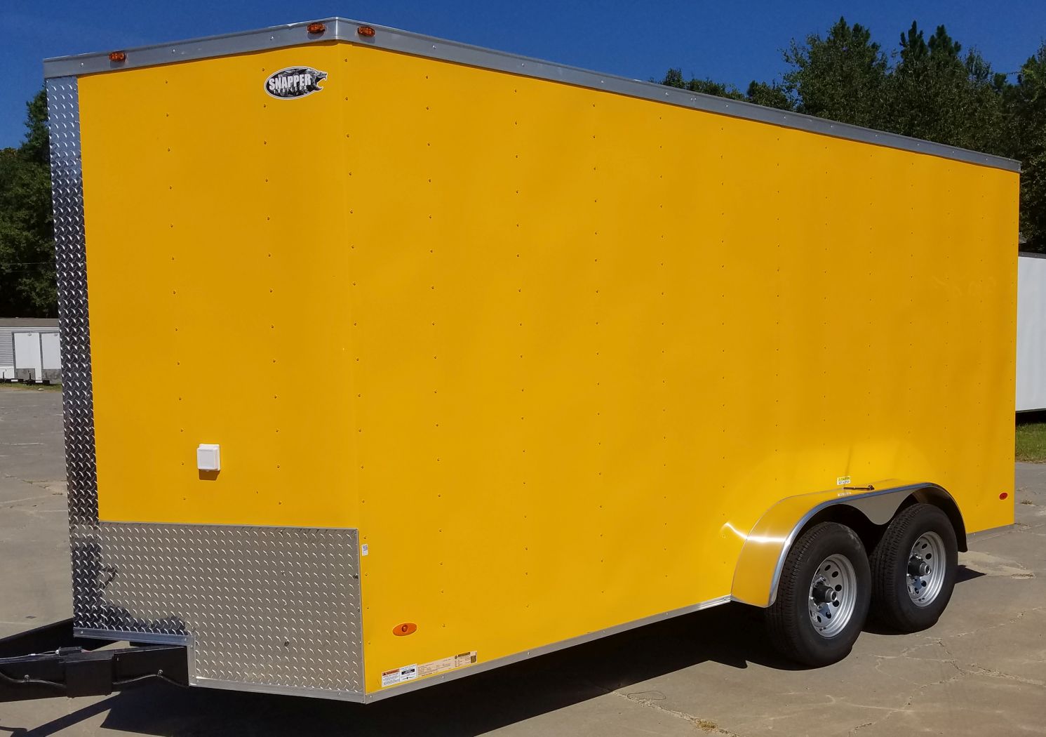 Freedom Trailers 7x16 TA Trailer - Yellow, Side Door, Extra Height, 5K Axles, Electrical, Concession, Finished Interior - Image 2