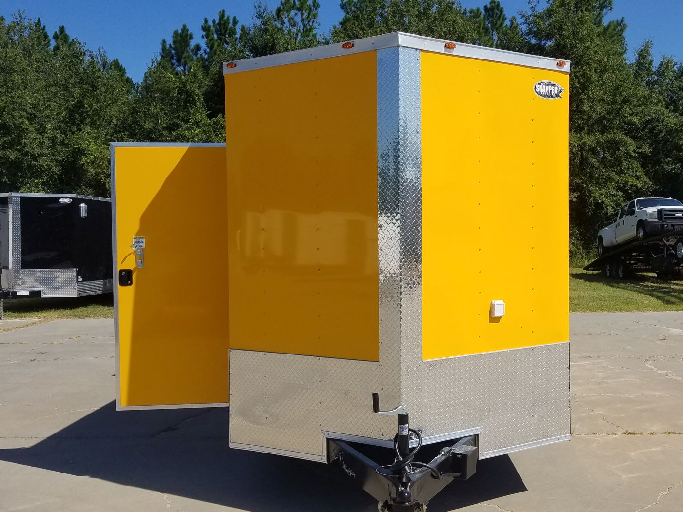 Freedom Trailers 7x16 TA Trailer - Yellow, Side Door, Extra Height, 5K Axles, Electrical, Concession, Finished Interior - Image 13