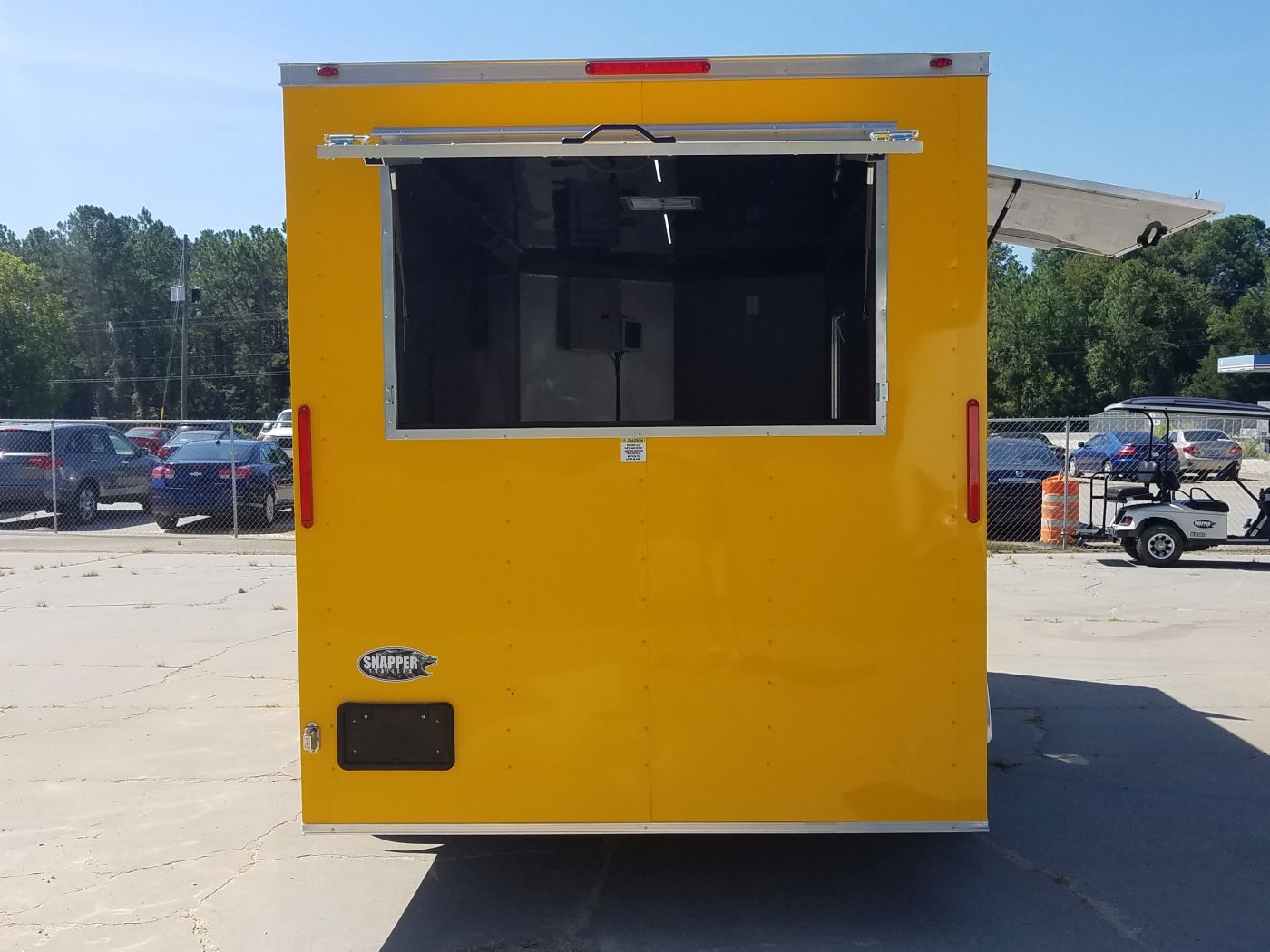 Freedom Trailers 7x16 TA Trailer - Yellow, Side Door, Extra Height, 5K Axles, Electrical, Concession, Finished Interior - Image 7