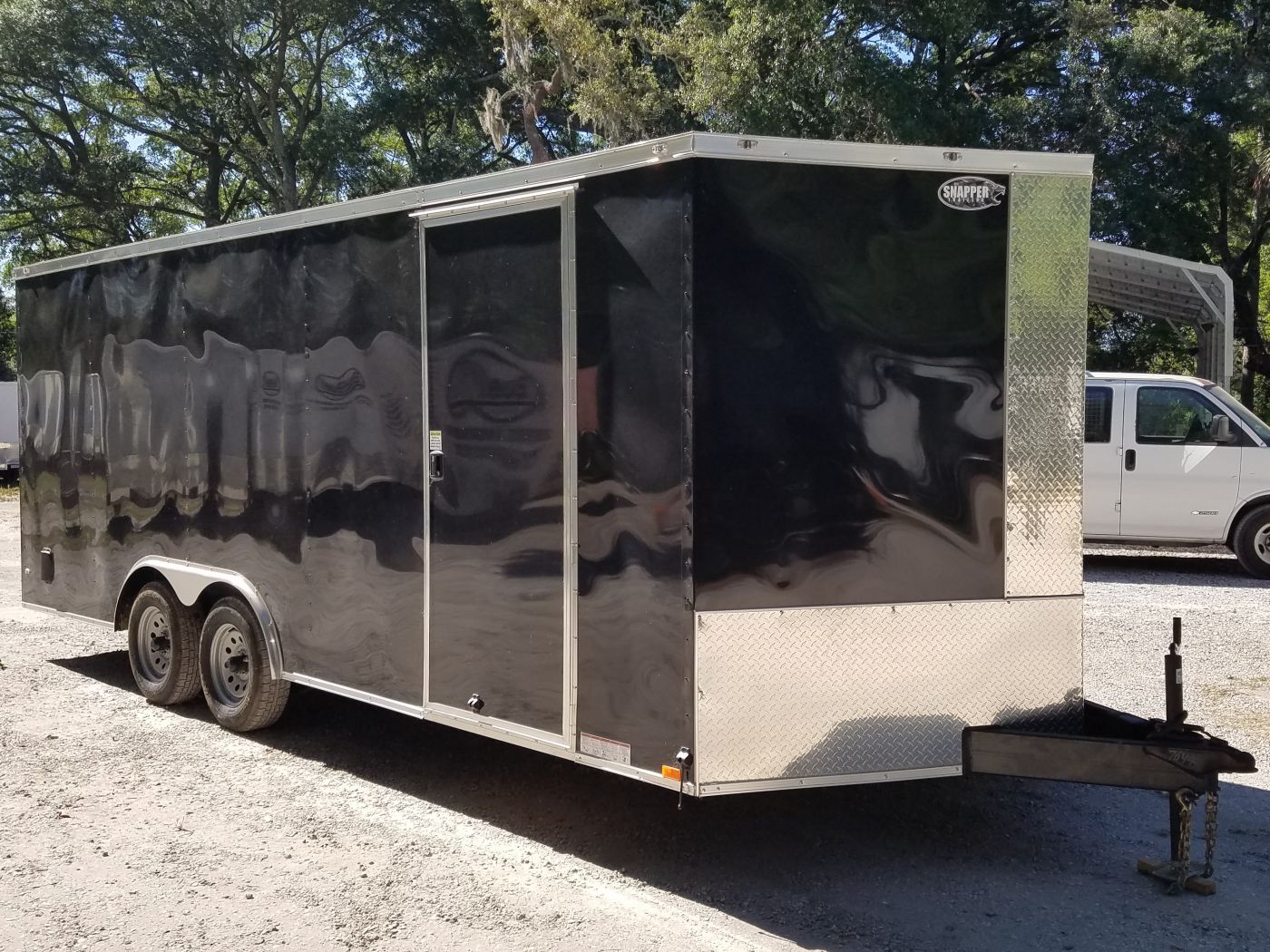 Diamond Cargo 8.5x20 TA Trailer - Black, Ramp, Side Door, D-Rings