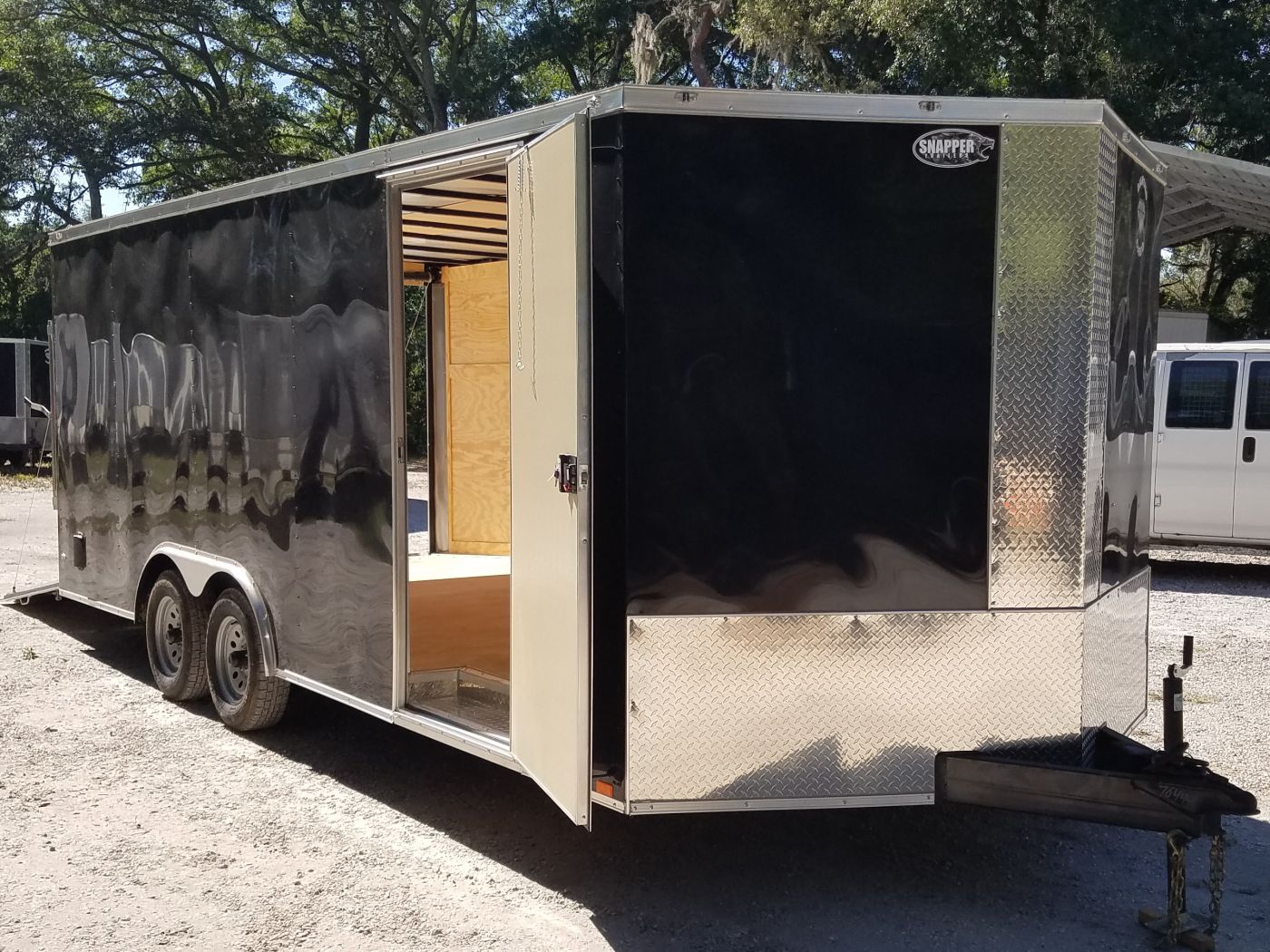 Diamond Cargo 8.5x20 TA Trailer - Black, Ramp, Side Door, D-Rings - Image 13