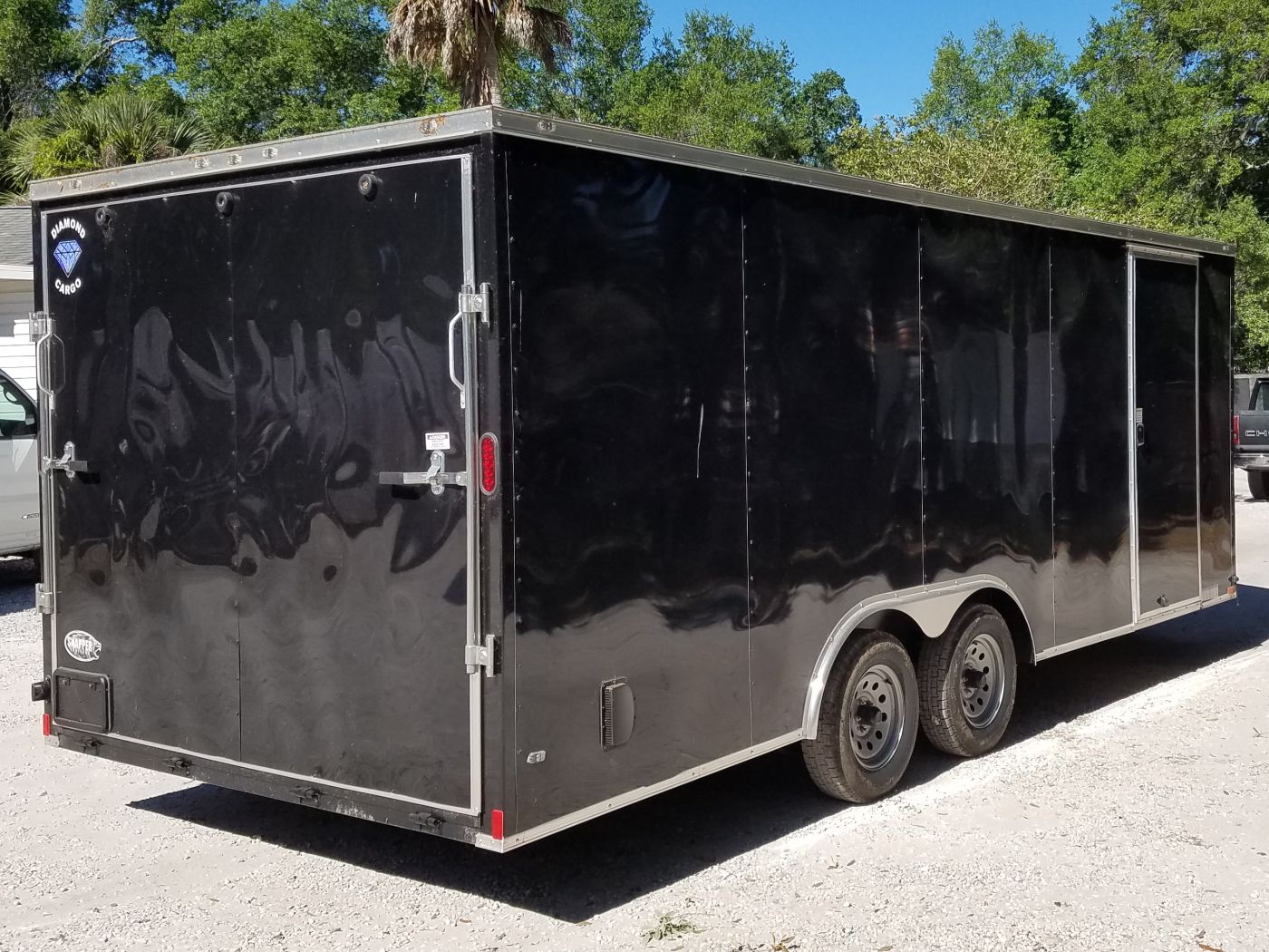 Diamond Cargo 8.5x20 TA Trailer - Black, Ramp, Side Door, D-Rings - Image 6