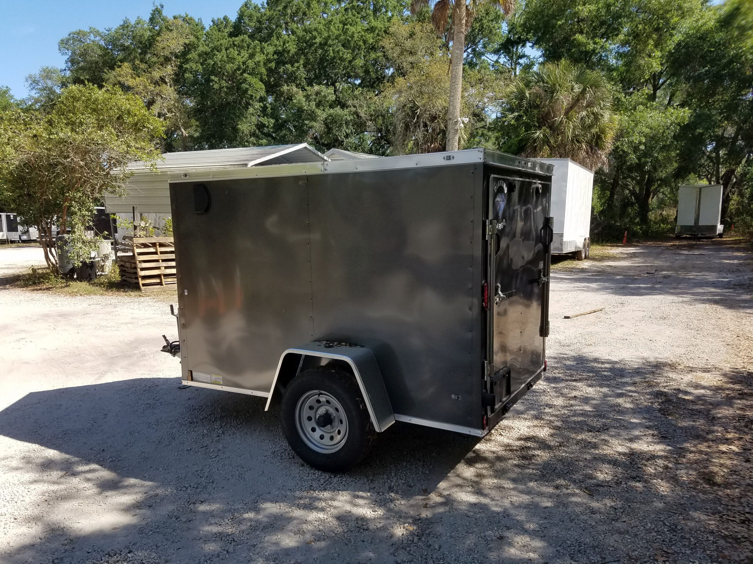 Diamond Cargo 5x8 SA Trailer - Charcoal Gray, Ramp, Side Door - Image 8