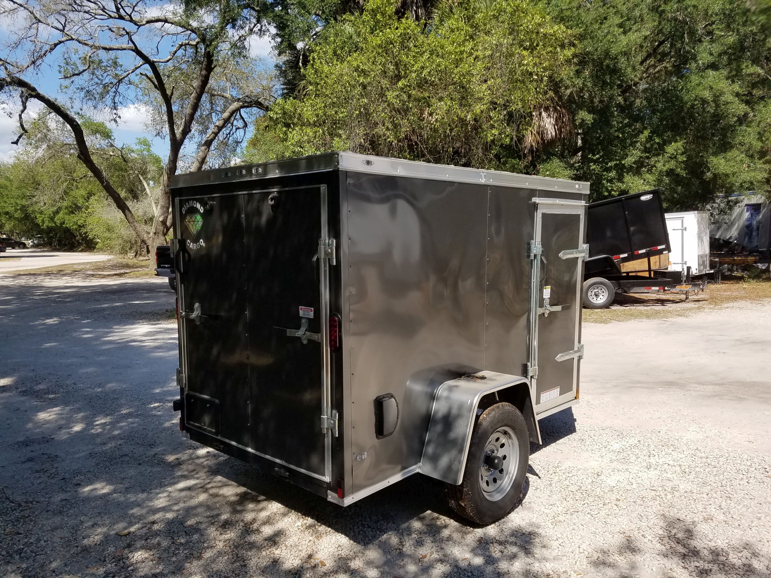 Diamond Cargo 5x8 SA Trailer - Charcoal Gray, Ramp, Side Door - Image 5