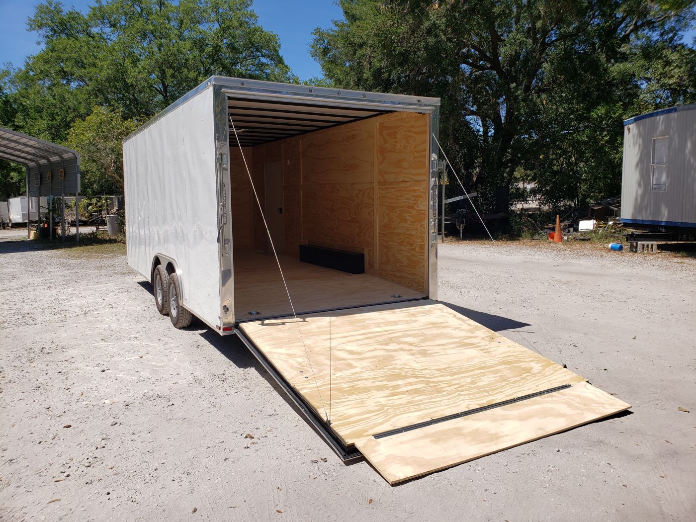 Quality Cargo 8.5x20 TA Trailer - White, Ramp, Side Door, D-Rings, Extra Height - Image 6