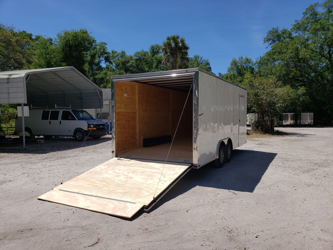 Quality Cargo 8.5x20 TA Trailer - White, Ramp, Side Door, D-Rings, Extra Height - Image 10