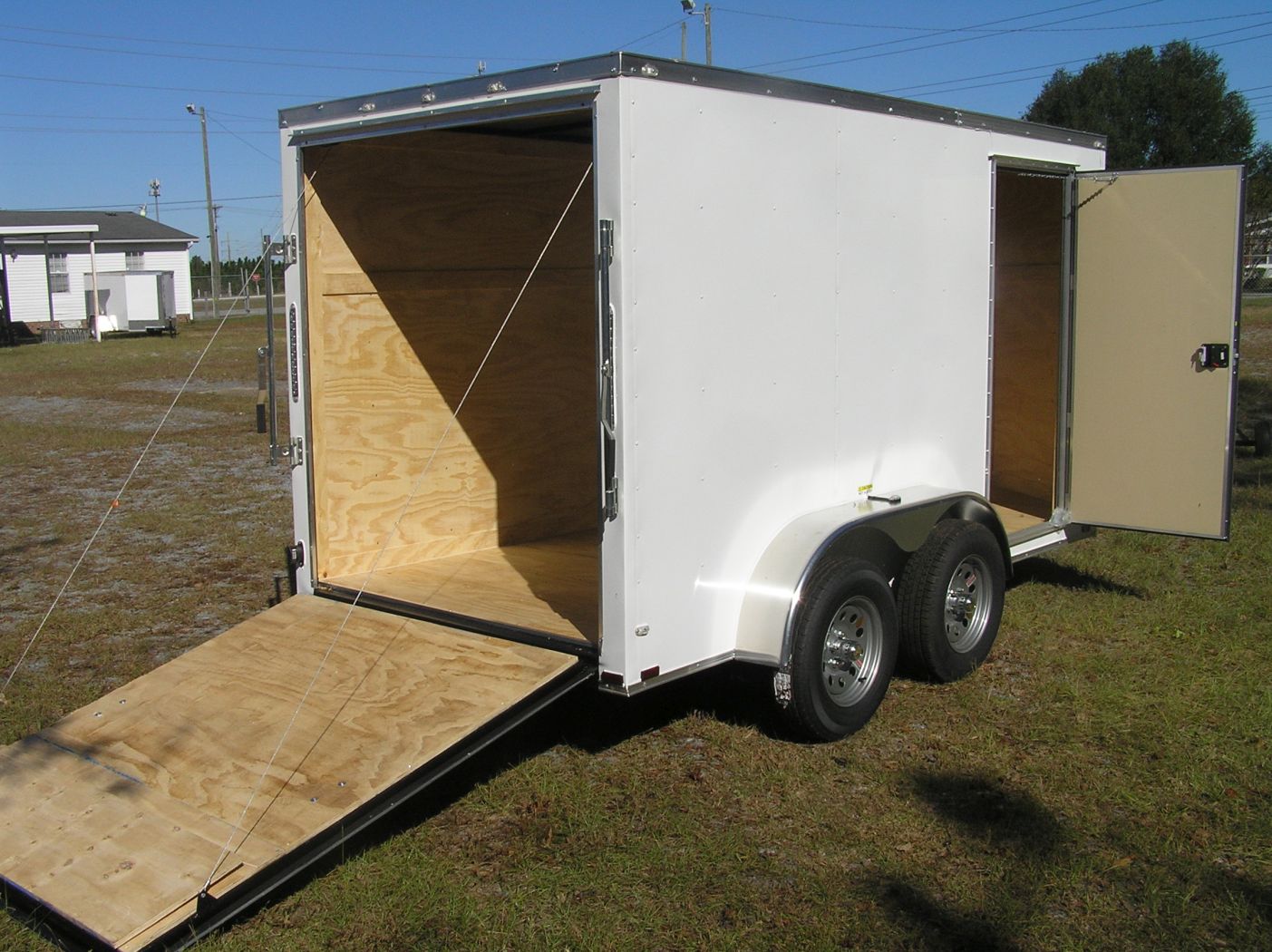 Quality Cargo 6x12 TA Trailer - White, Ramp, Side Door, Extra Height - Image 8