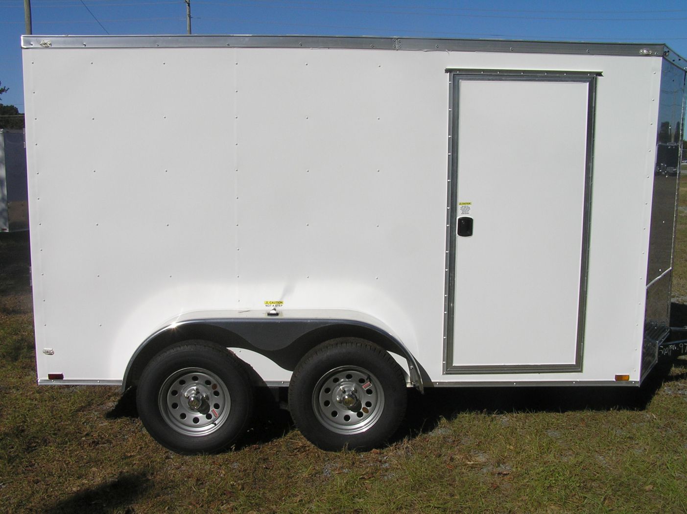 Quality Cargo 6x12 TA Trailer - White, Ramp, Side Door, Extra Height