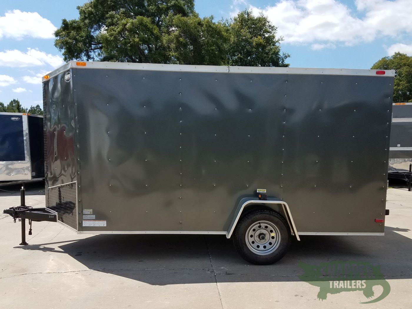 South Georgia Cargo 7x12 SA Trailer - Charcoal Grey, Ramp, Side Door, Black ATP, D-Rings, Stab Jacks - Image 11