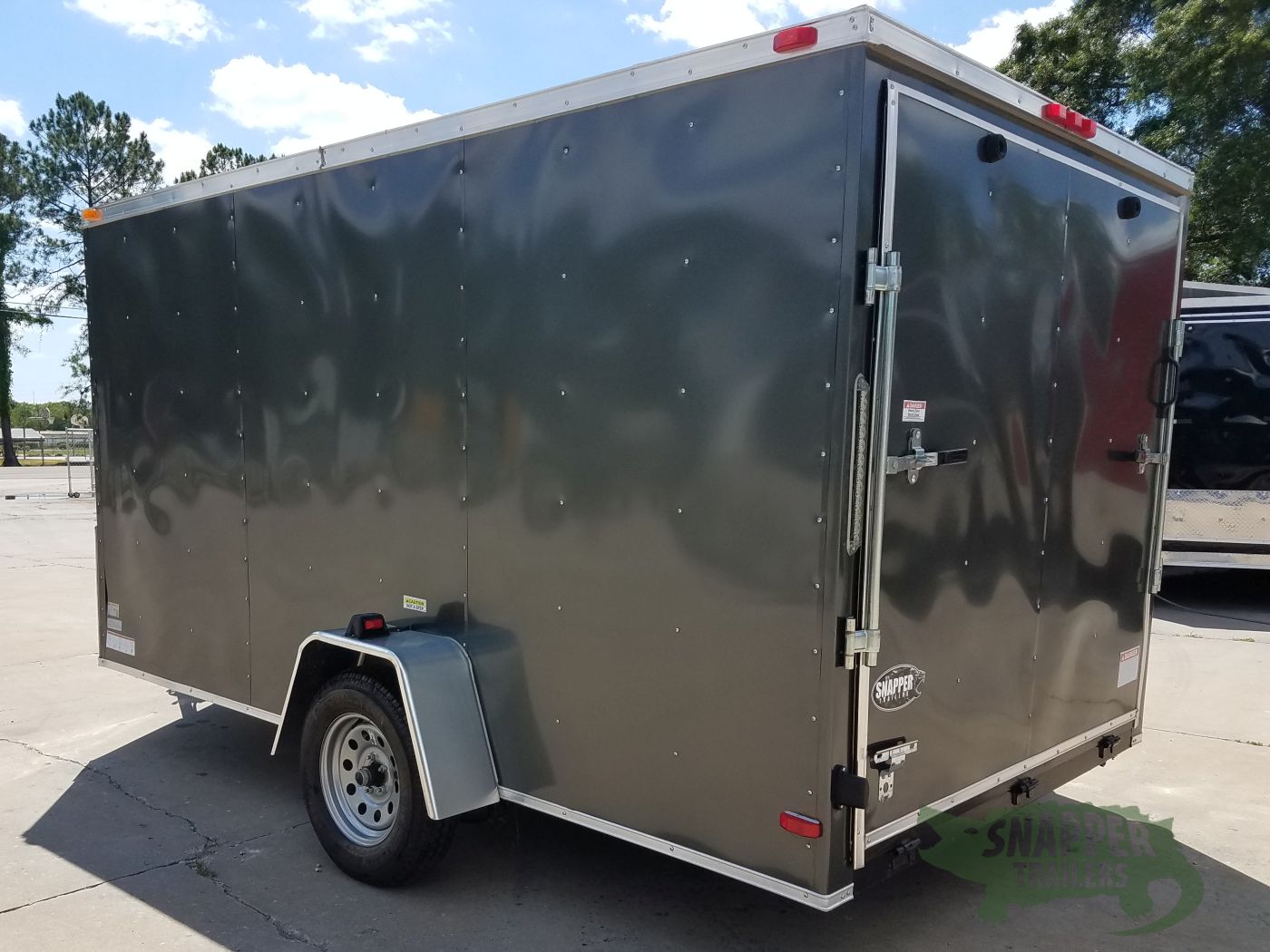 South Georgia Cargo 7x12 SA Trailer - Charcoal Grey, Ramp, Side Door, Black ATP, D-Rings, Stab Jacks - Image 9