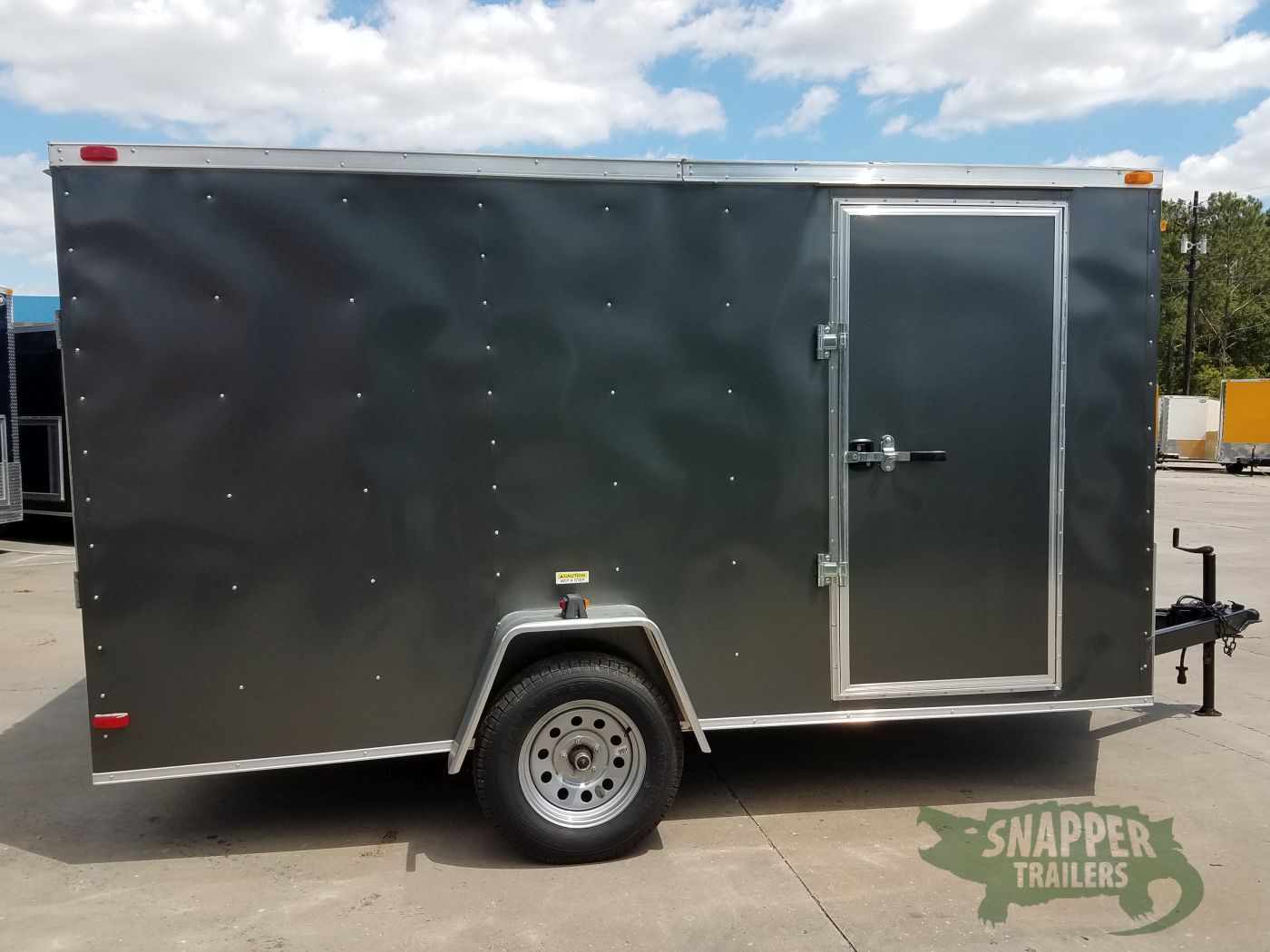 South Georgia Cargo 7x12 SA Trailer - Charcoal Grey, Ramp, Side Door, Black ATP, D-Rings, Stab Jacks - Image 5
