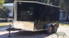 Alternative view of South Georgia Cargo 7x12 TA Trailer - Black, Ramp, Side Door