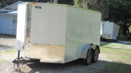 Alternative view of South Georgia Cargo 7x12 TA Trailer - White, Ramp, Side Door