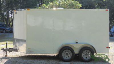 South Georgia Cargo 7x12 TA Trailer - White, Ramp, Side Door - Image 3