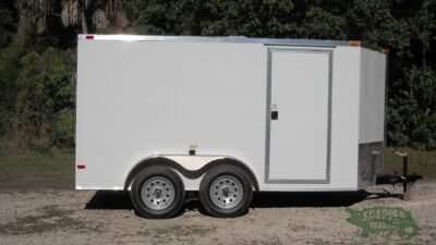 South Georgia Cargo 7x12 TA Trailer - White, Ramp, Side Door