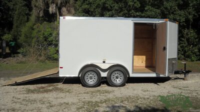 South Georgia Cargo 7x12 TA Trailer - White, Ramp, Side Door - Image 10