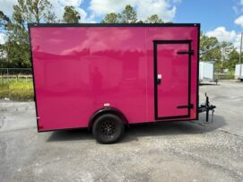 Douglas Trailers  6x12SA2L - Pink .080 Poly, R, RV, 4x12in Ext Fld Dwn Shf, 3x4 Conc Door, Roof Vent, Stab Jacks, 2x4 Mainframe, +12 Height, Blackout Pkg
