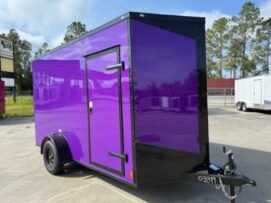 Douglas Trailers  6x12SA2L - Purple .080 Poly, R, RV, 4x12in Ext Fld Dwn Shf, 3x4 Conc Door, Roof Vent, Stab Jacks, 2x4 Mainframe, +12 Height, Blackout Pkg